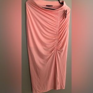 NWT  LUXE JERSEY Peach Blush Rushed Skirt  Size M  $60